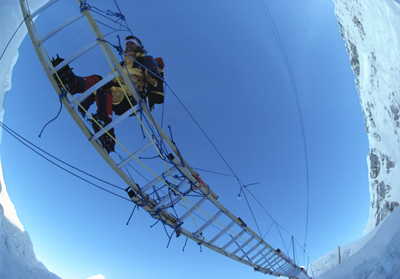 The Khumbu Icefall, Mt. Everest EverestBridge Book Me