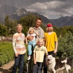 The Bells, owners of Bell Organic Gardens and their children at their farming operation in Sandy Utah.