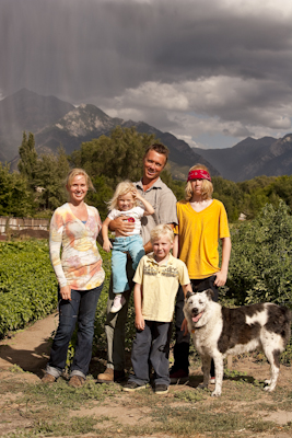 The Bells, owners of Bell Organic Gardens and their children at their farming operation in Sandy Utah. Noble BellOrganics 320 Book Me